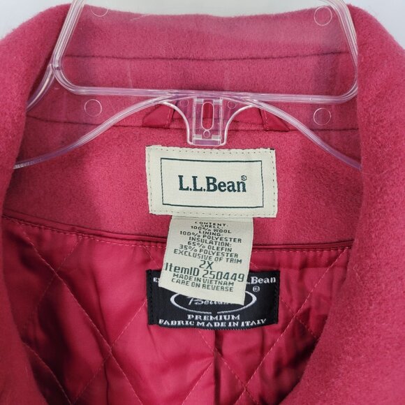 LL Bean Bellandi 100% Lambswool Peacoat Thinsulate Lined 2X 280$ Double breasted - Picture 3 of 6